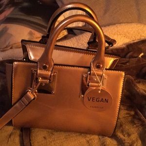 Rose gold colored mini bag by Vegan Isabelle